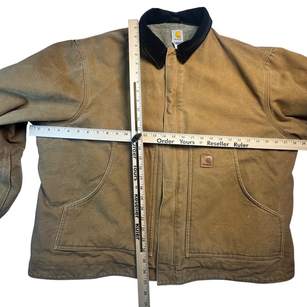 Carhartt C61 Sandstone Ridge Coat 2XL Brown Sherpa Lined 2004 Vintage - Picture 3 of 11